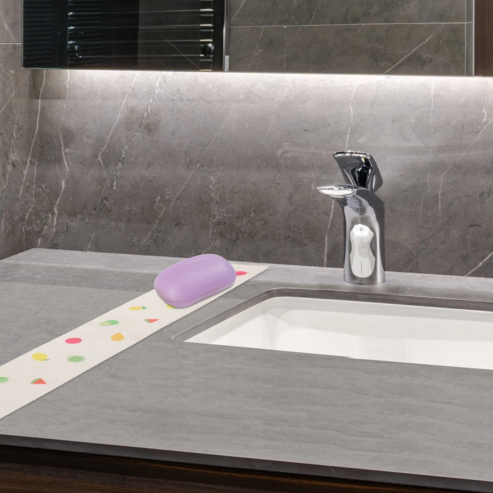 

Sink Absorbent Pad Kitchen Tray Bathroom Sponge Holder Non slip Wash Basin Soap Box Table Strip Fruit Color Water Mat Clean