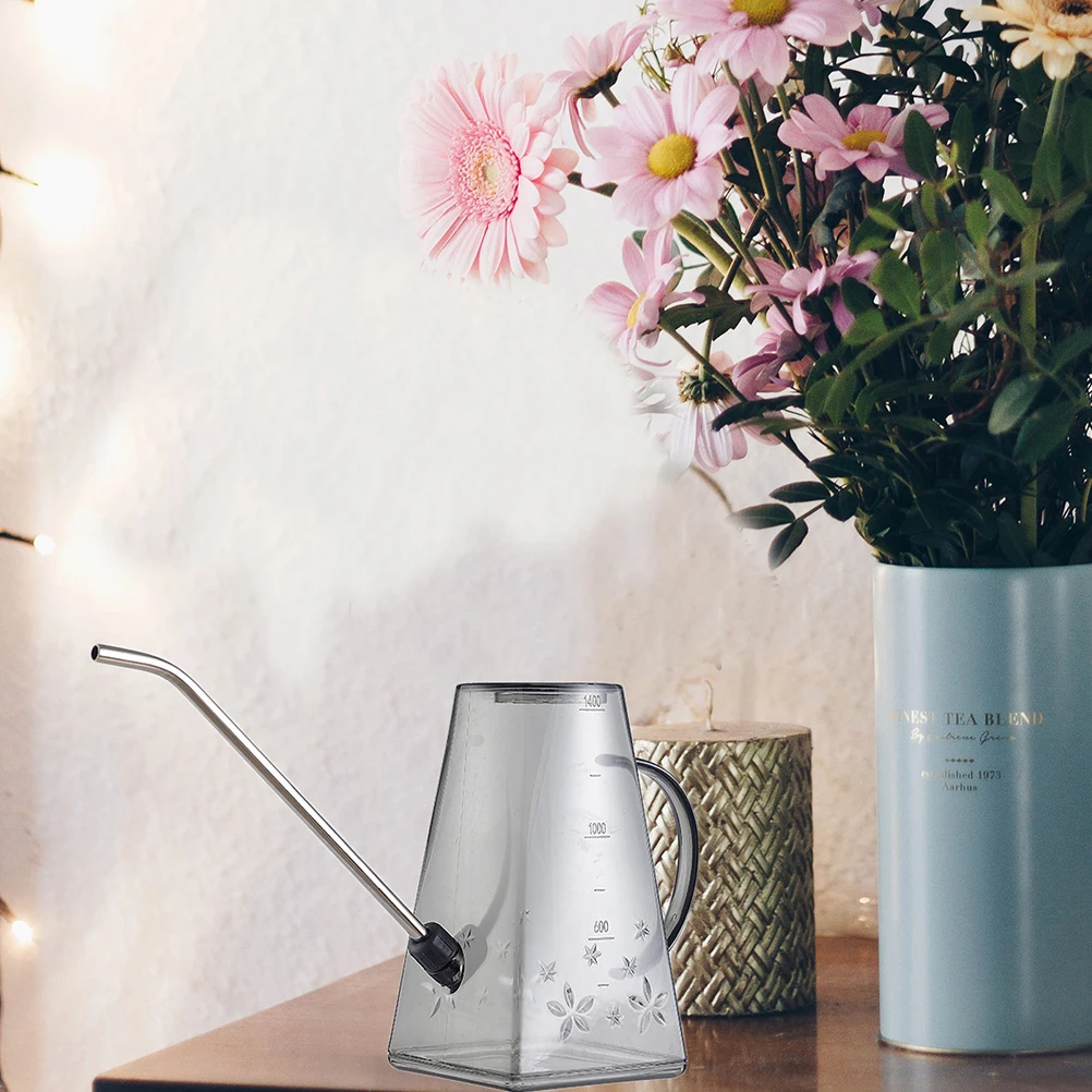 

Watering Can Plants Stainless Steel Plastic Lightweight Ergonomic Handle Transparent Design Gardening Tool Suitable Indoor