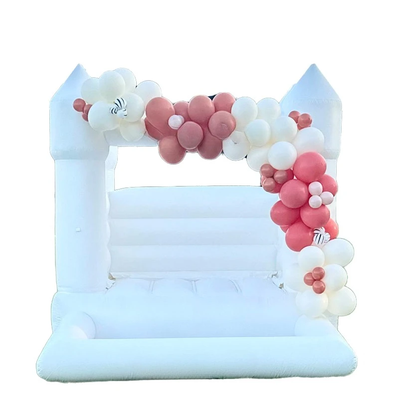 

Outdoor Party Mini White Inflatable Trampoline Rental Bouncy Castle with Ball Pool