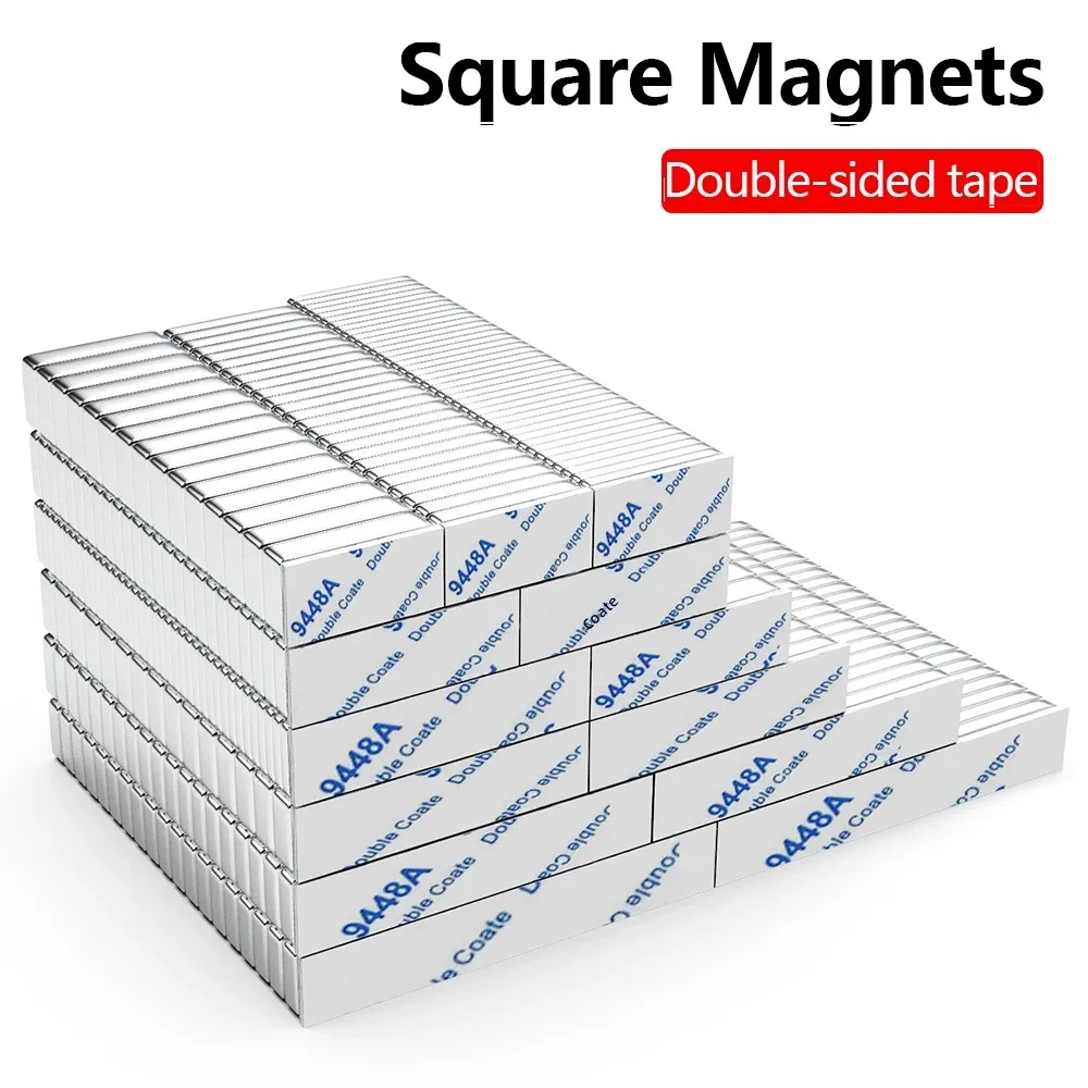 Super Strong Magnet With adhesive N35 Block Magnetic NdFeB Neodymium Magnet Powerful Disc imanes Refrigerator Magnets ﻿