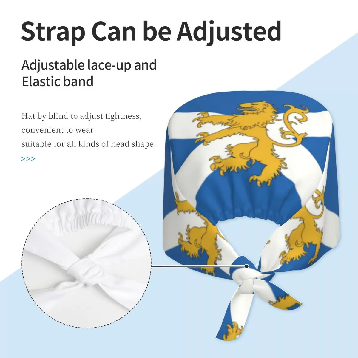 اسكتلندا العلم الاسكتلندي مع الأسد تنفس فرك قبعة الجراحية فرك قبعات ممرضة قبعة طبية العمل الدعك قبعة للجراحة الطبية