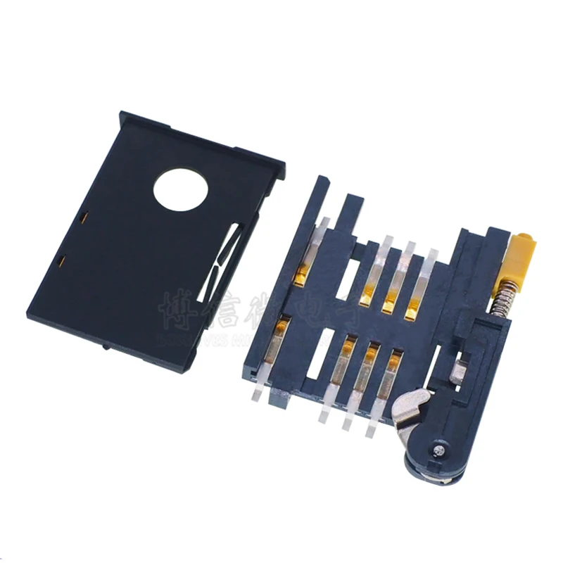 6P 6-pin 6+2 pin Standard full size SIM card slot socket adapter Push and Self-elastic high quality for PCB board