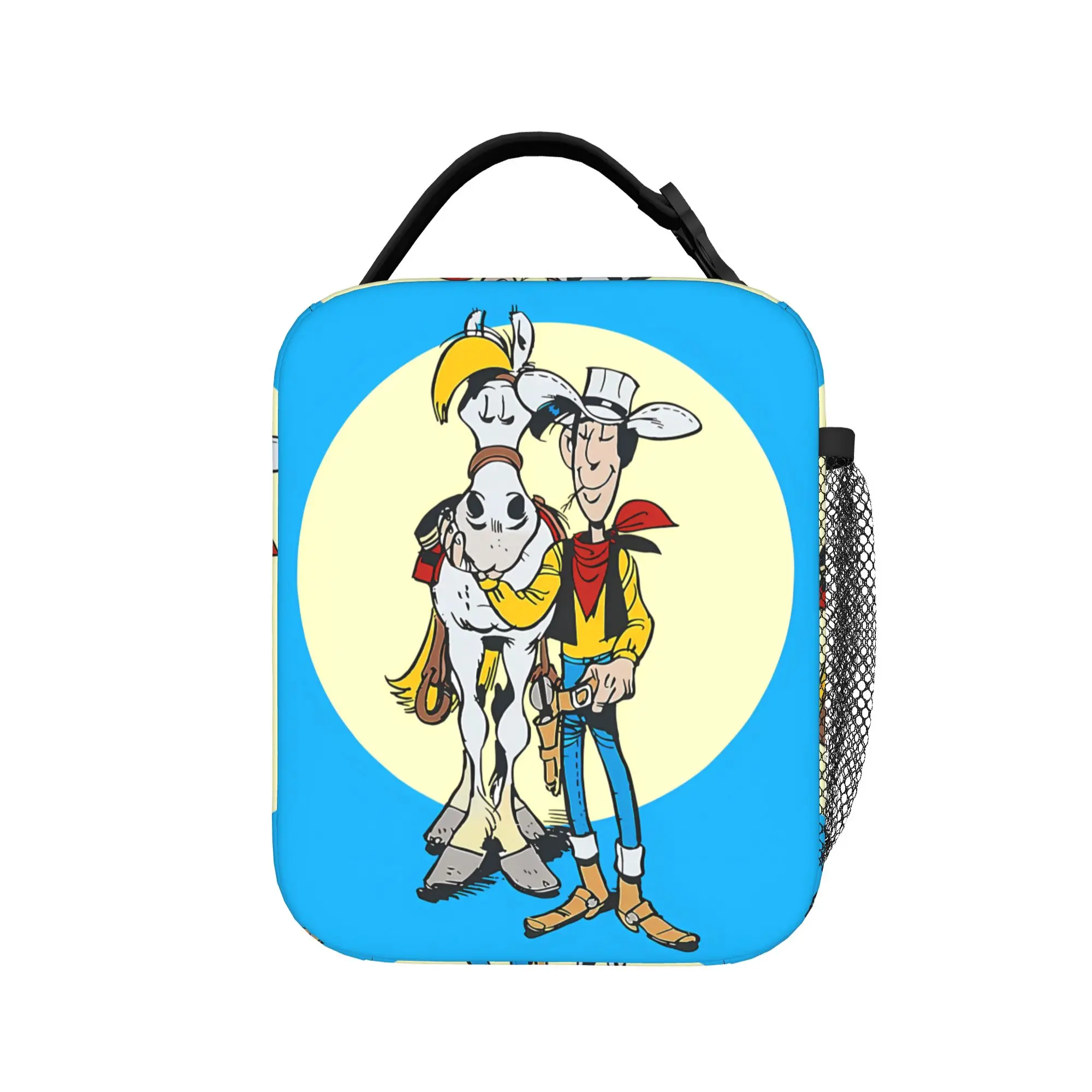 Lucky Luke Cartoon Comics Lunch Bag  Aesthetic Lunch Box For Women Portable Cooler Bag Waterproof Graphic Thermal Lunch Bags