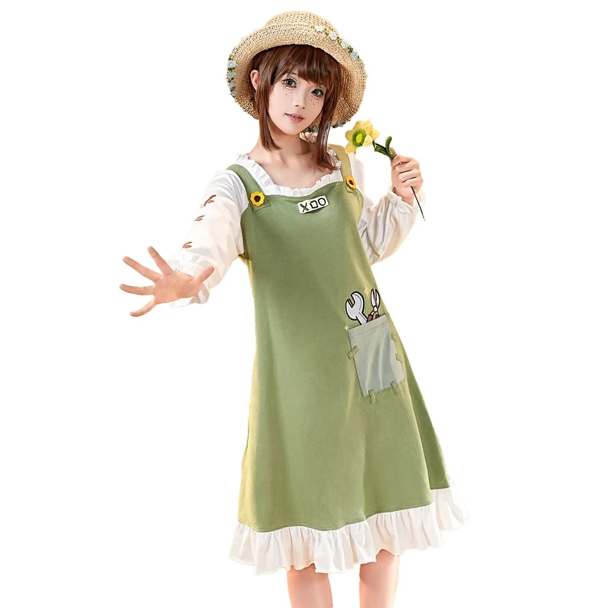 الهوية الخامس إيما وودز البستاني منامة فساتين النوم تأثيري حلي كوس لعبة أنيمي زي حفلة الهالوين لعب دور الملابس