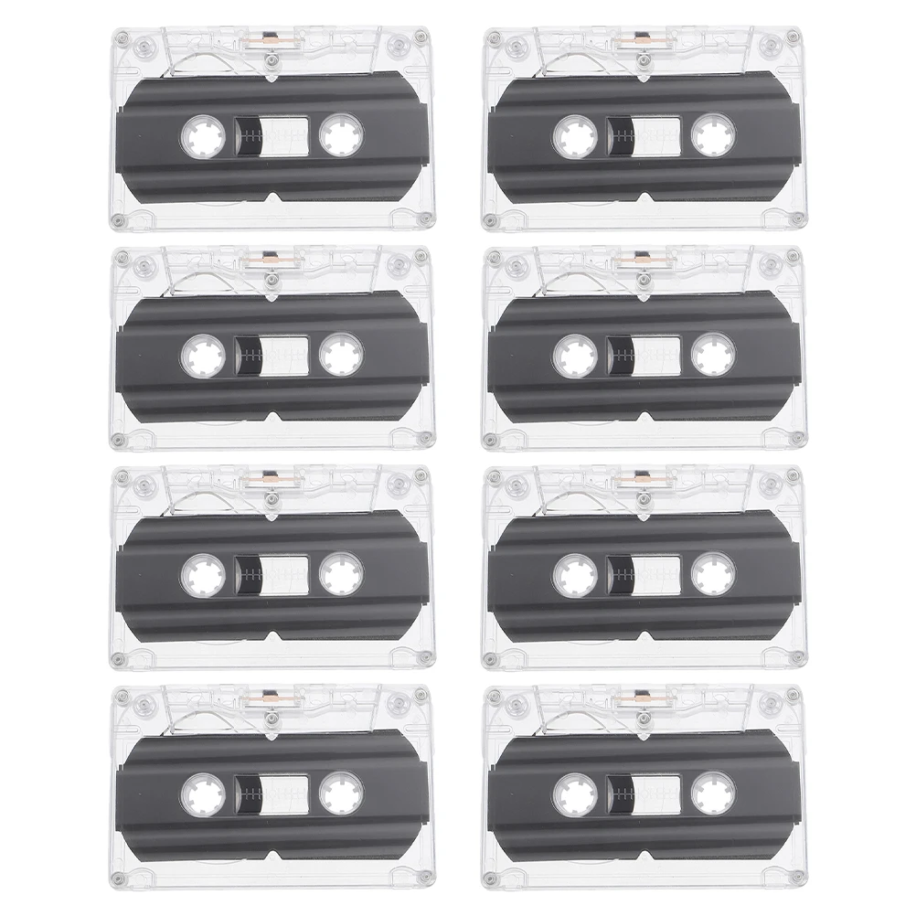 

8pcs 30 Min Blank Recording Sturdy Audio Clear Case Tapes Blank Music Tape Recorder 30 Minute Cassette Tape