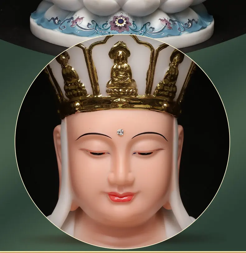 XL stone carving, Jizang King Bodhisattva statue, white marble, Jiuhua Mountain Jizang Bodhisattva, three holy Buddha statues