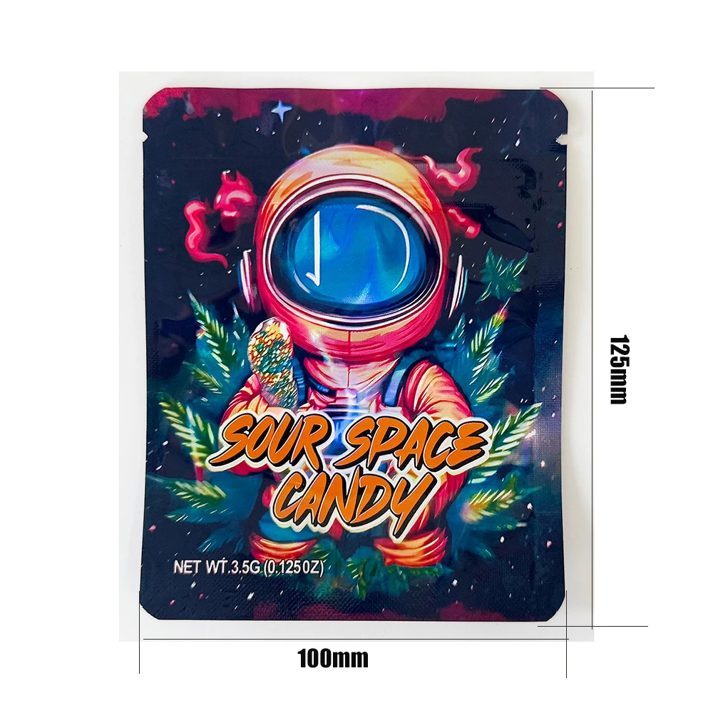 Newest SpaceMan Mylar Bags 3.5g Smell Proof Pouch Soft Touch Cartoon Empty Zip Lock 3.5 Plastic Package Storage Packagjng Case