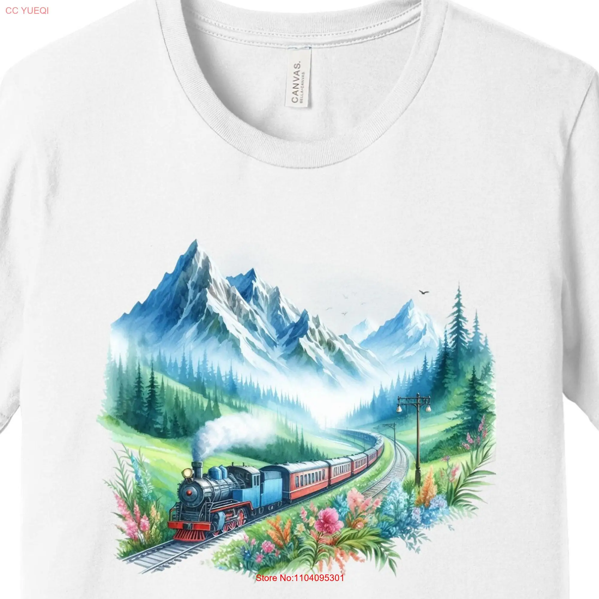 Mountain Train Adventure T Shirt Scenic Railway Travel long or short sleeves