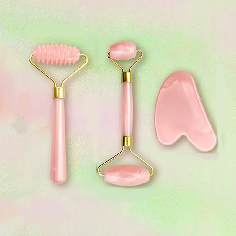 Herzförmiger Gesichtsmassagestab & Gesichtsroller-Set 4 Jahreszeiten Beauty Stick Körper Gua Sha Gesichtspflege-Tools – Detail 7