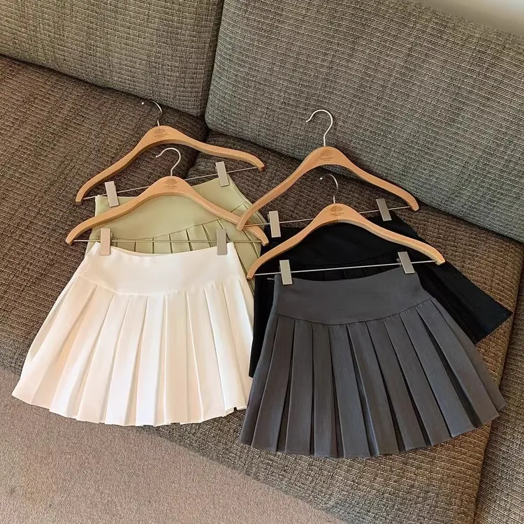 Children's clothing Spring 2025 high waisted A-line white pleated skirt design girls' half body skirt  little girls' mini skirt