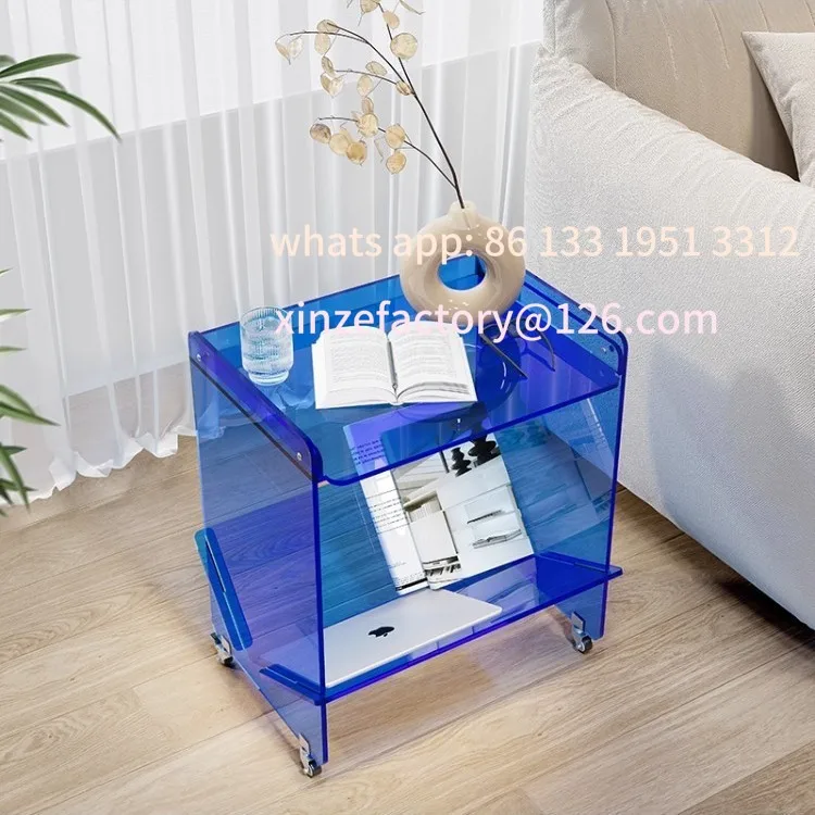 

Customizable hairdressing removable living room trolley sofa corner few shelves solid wood coffee table bedroom bedside table