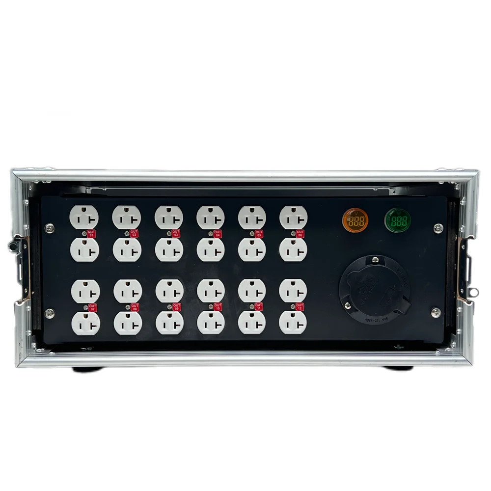 SS2-50 50A Input with 12 Channel NEMA 5-20 US Edisons 20 Output Portable Distribution Distribution Box