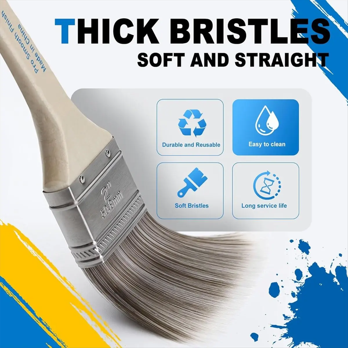 Paint Brushes Pyramid Stand:5-Pack Flat&Angle Paint Brushes, 36pcs Painters Triangle Stands Kit for Latex and Oil Paints