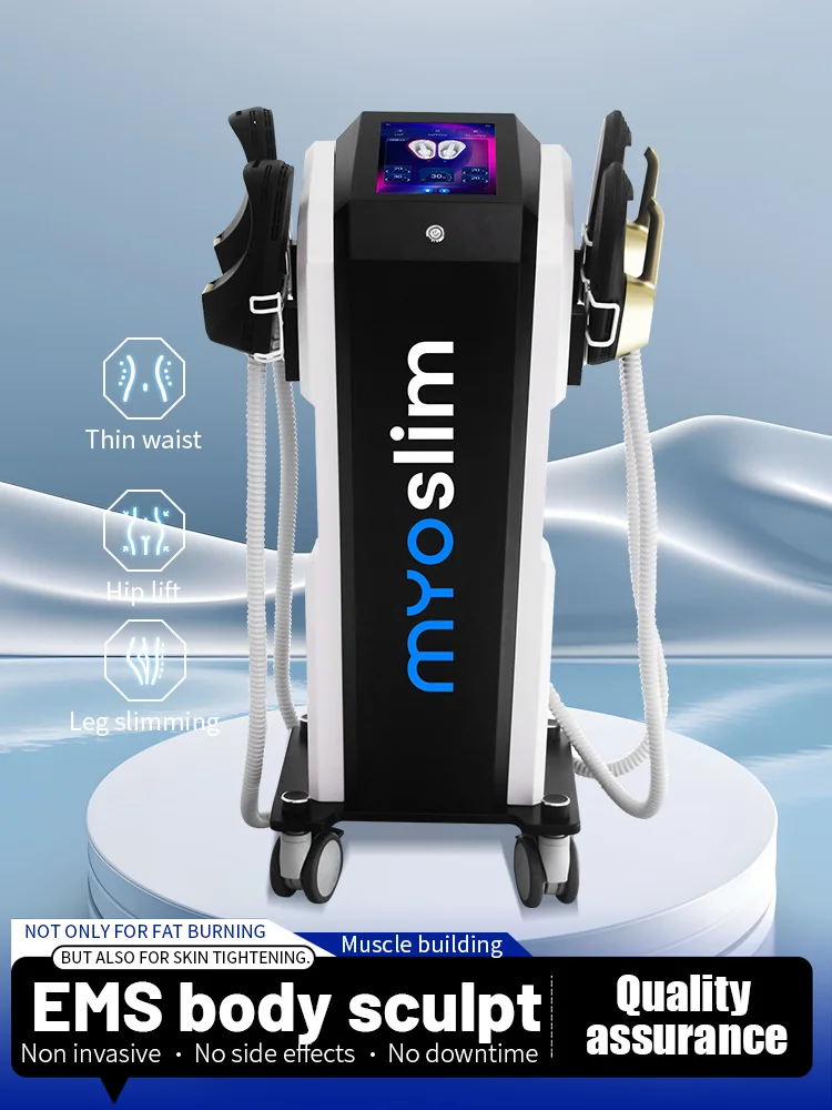 

Myoslim Pro RF HIEMT 6500W 200Hz High Intensity EMS Muscle Stimulator Body Sculpting Fat Burning Slimming Therapy Equipment