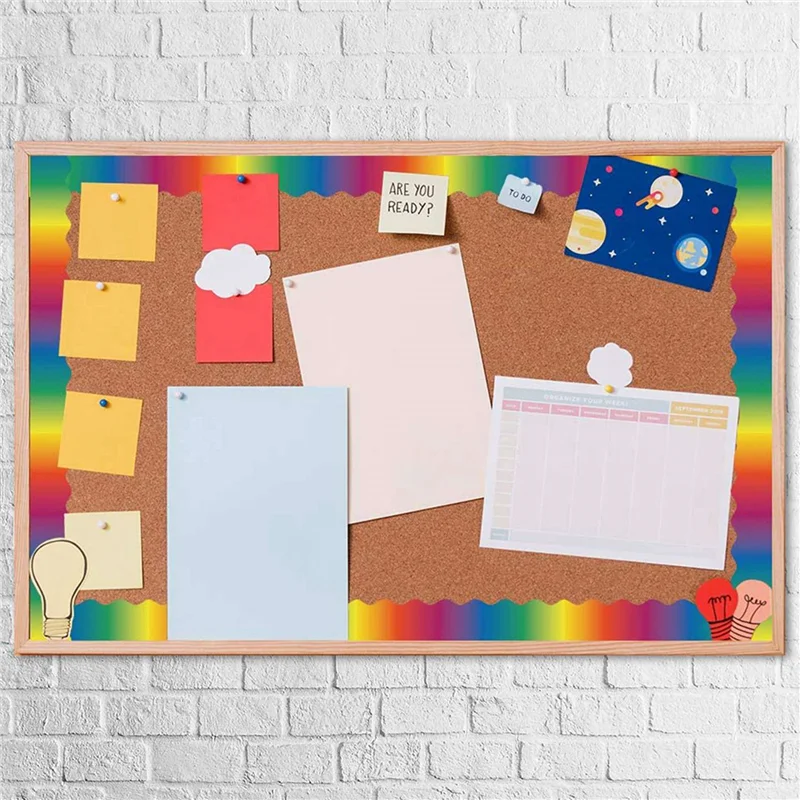 

Daily 2X Rainbow Bulletin Board Stickers Colorful Straight Bulletin Border Trim Border Trim For Classroom Chalkboard