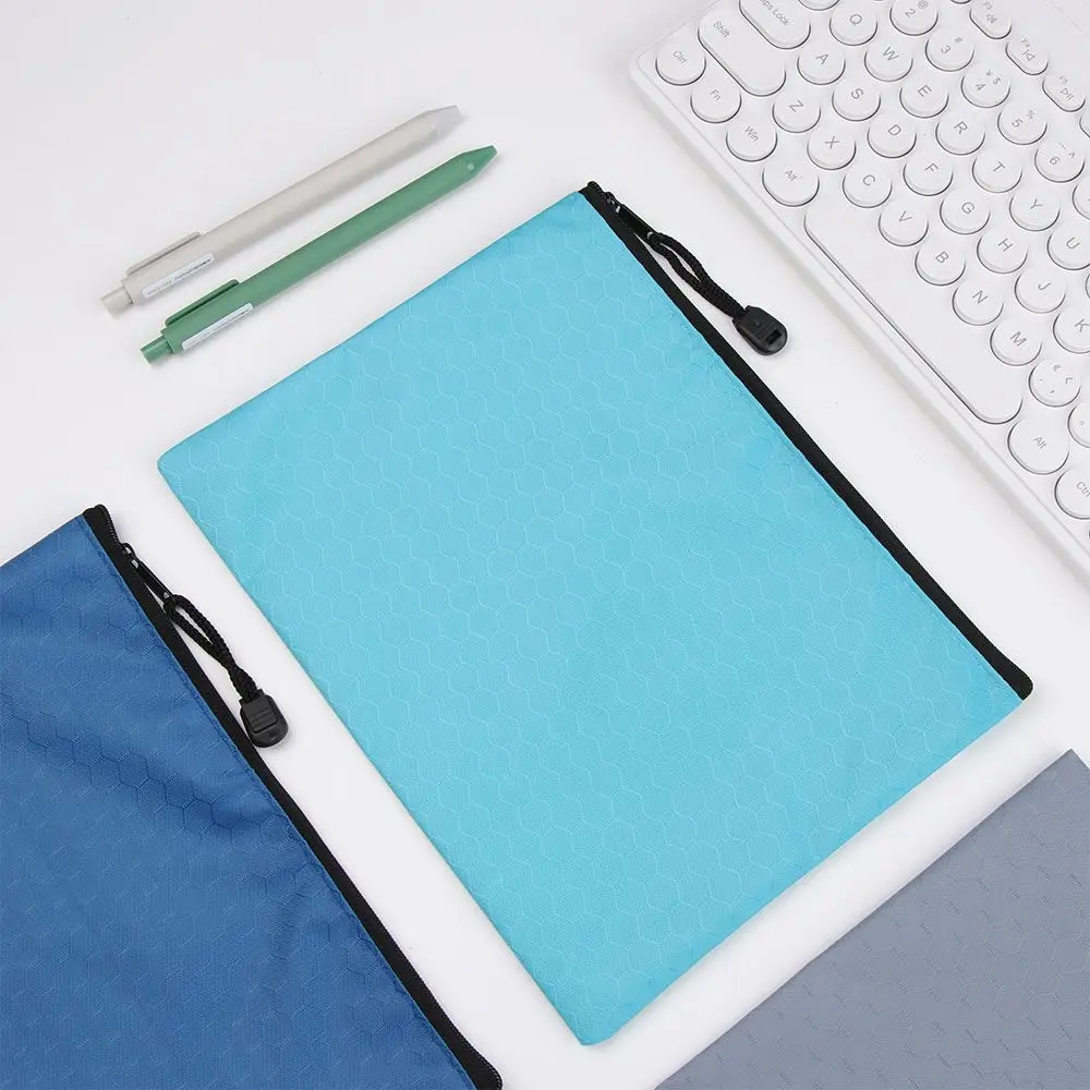 1pc Waterproof Test Paper Storage Bag Information Bag Stationery Bag Waterproof Document Bag Zipper Pencil Case Pen Bag