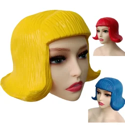 Latex Wig Hood Cosplay Actor's Headgear Film Rubber Wave Wig Party Dress Up Props for Female