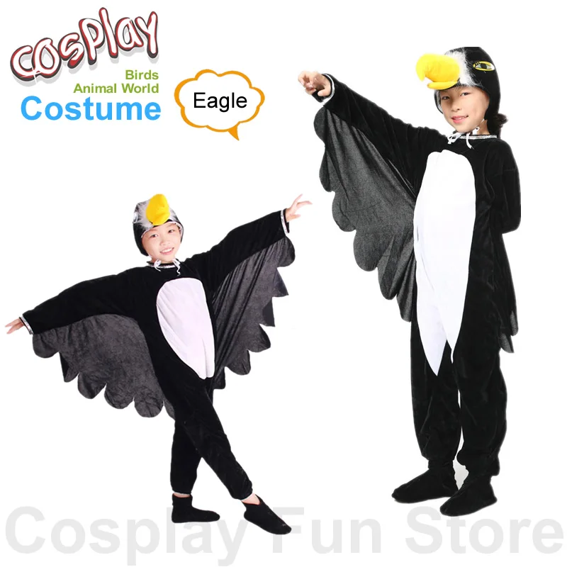 

Kids Cosplay Eagle Costumes Performance Bird Owl Swallow Jumpsuit Children's Dancing Dress Cartoon Animal Onesie Stage Play Show