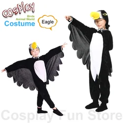 Kids Cosplay Eagle Costumes Performance Bird Owl Swallow Jumpsuit Children's Dancing Dress Cartoon Animal Onesie Stage Play Show