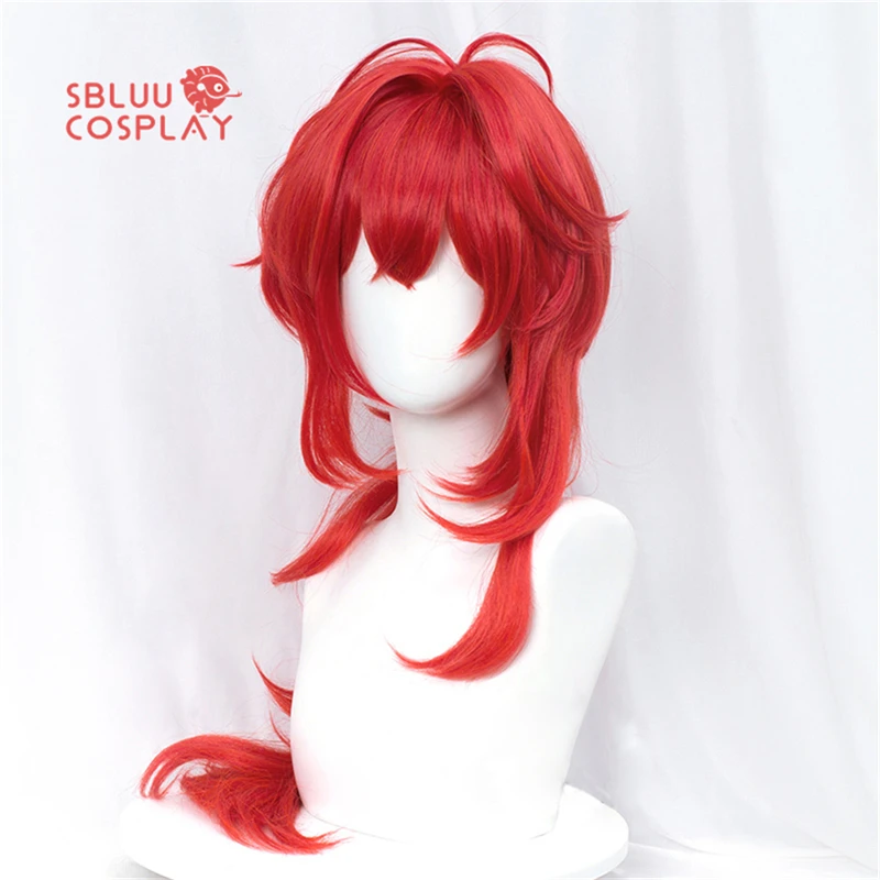 SBluuCosplay Genshin Impact Cosplay Diluc Cosplay Wig