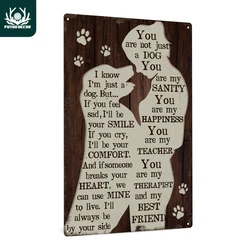 Putuo Decor 1pc Dog Vintage Metal Tin Sign, Love Dag, Wall Art Decor for Home Living Room Backyard Vet Pet Clinic Pet Shelter