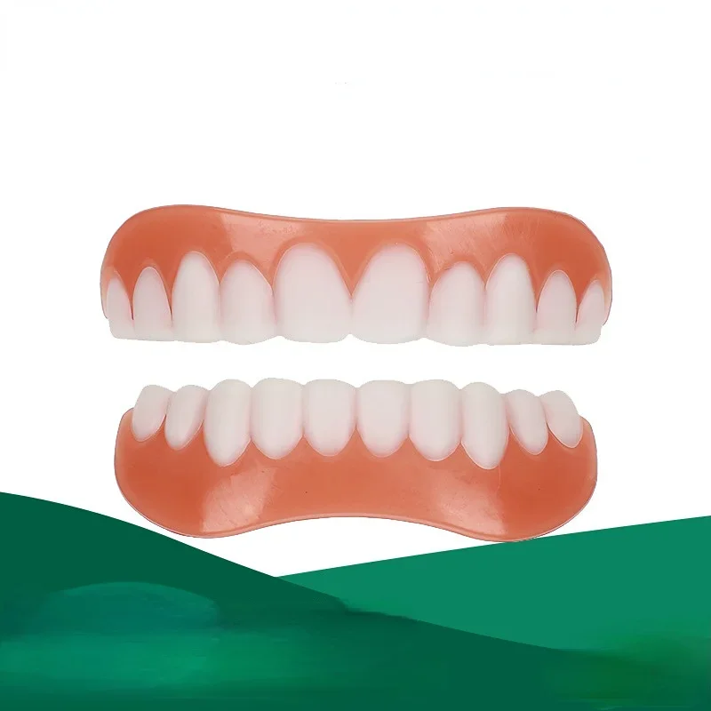 

Sdatter False Teeth Silicone Upper Lower Veneers Perfect Laugh Veneers Dentures Paste Fake Teeth Braces Comfortable Teeth Orthod