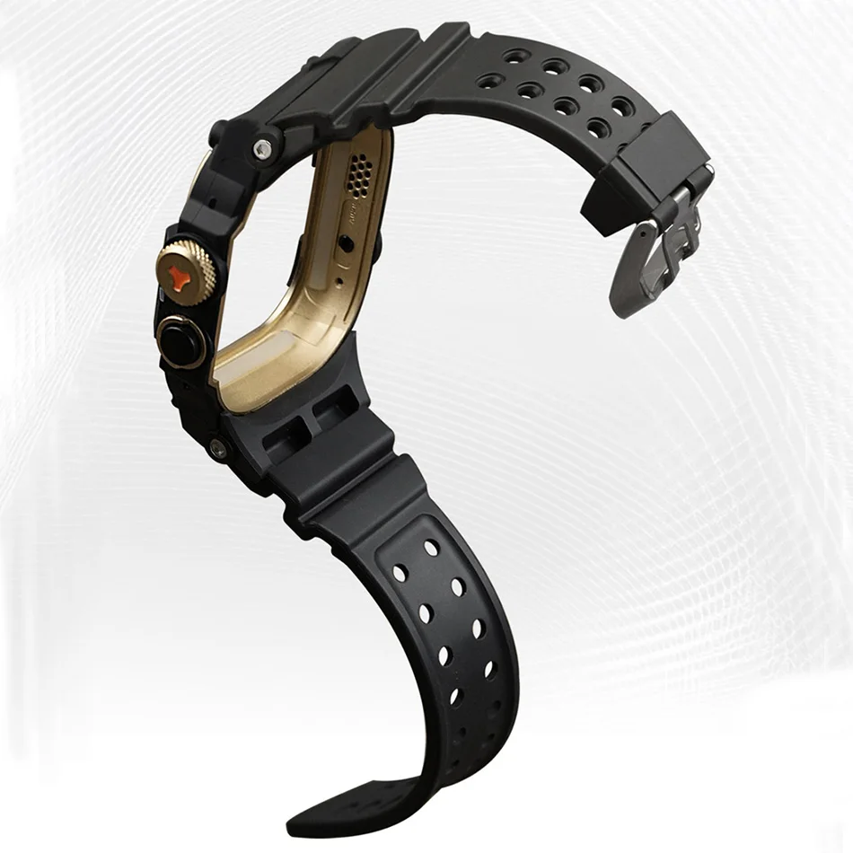 Zestaw: Pasek Premium TPU do Apple Watch Ultra i Metalowe Etui Ochronne iWatch Series Ultra 3 2 1 49mm, Odporny na Upadki, Sportowy Pasek do Zegarka Męskiego — zdjęcie produktu 6
