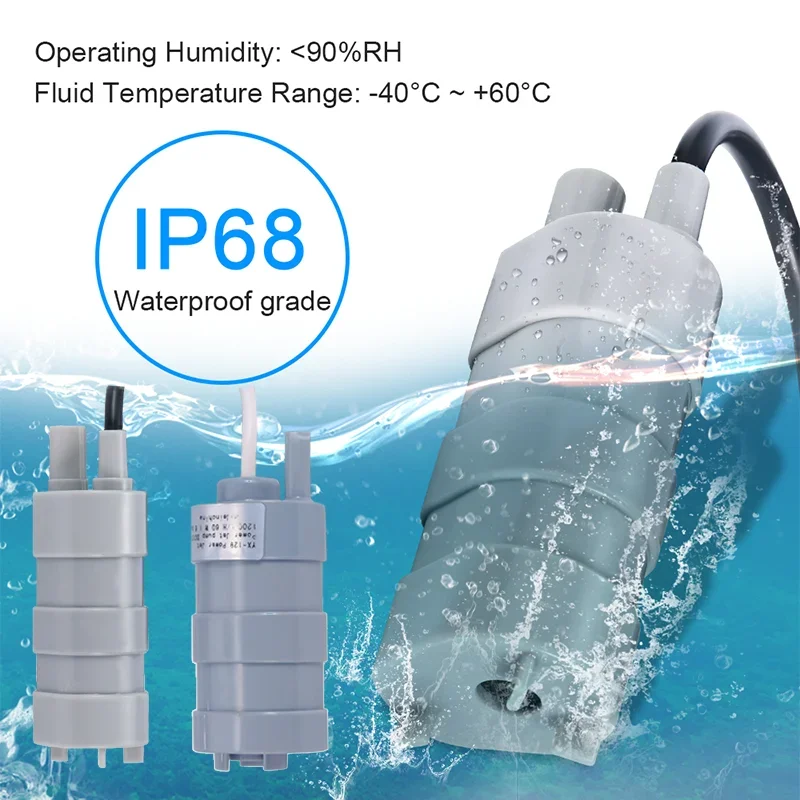 

Miniature Submersible 12V Pump Aquarium RV Camping Garden 1500L/H and 1000L/H