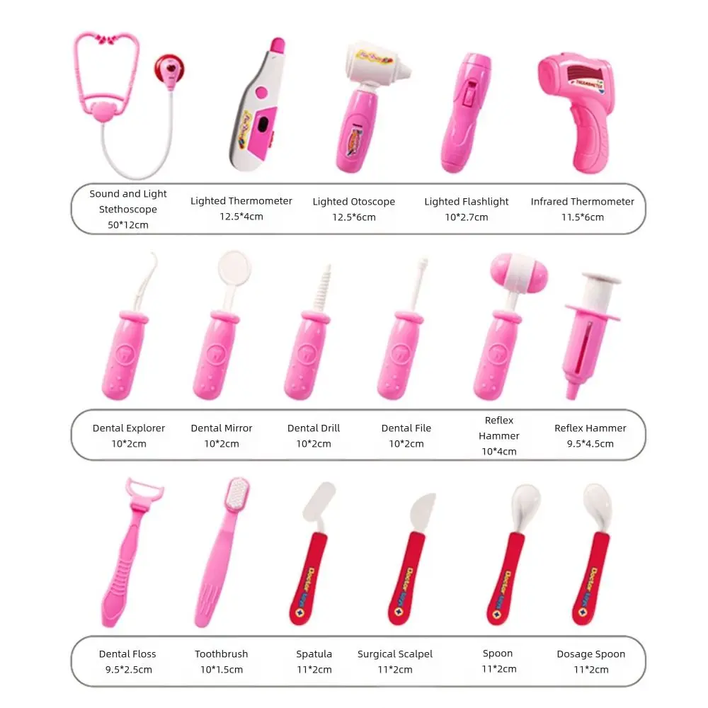 Pink Blue Doctor Plastic Mini Stethoscope Role-playing Games Accessories Cartoon Simulated Doctor Tools Toy Educational Gift