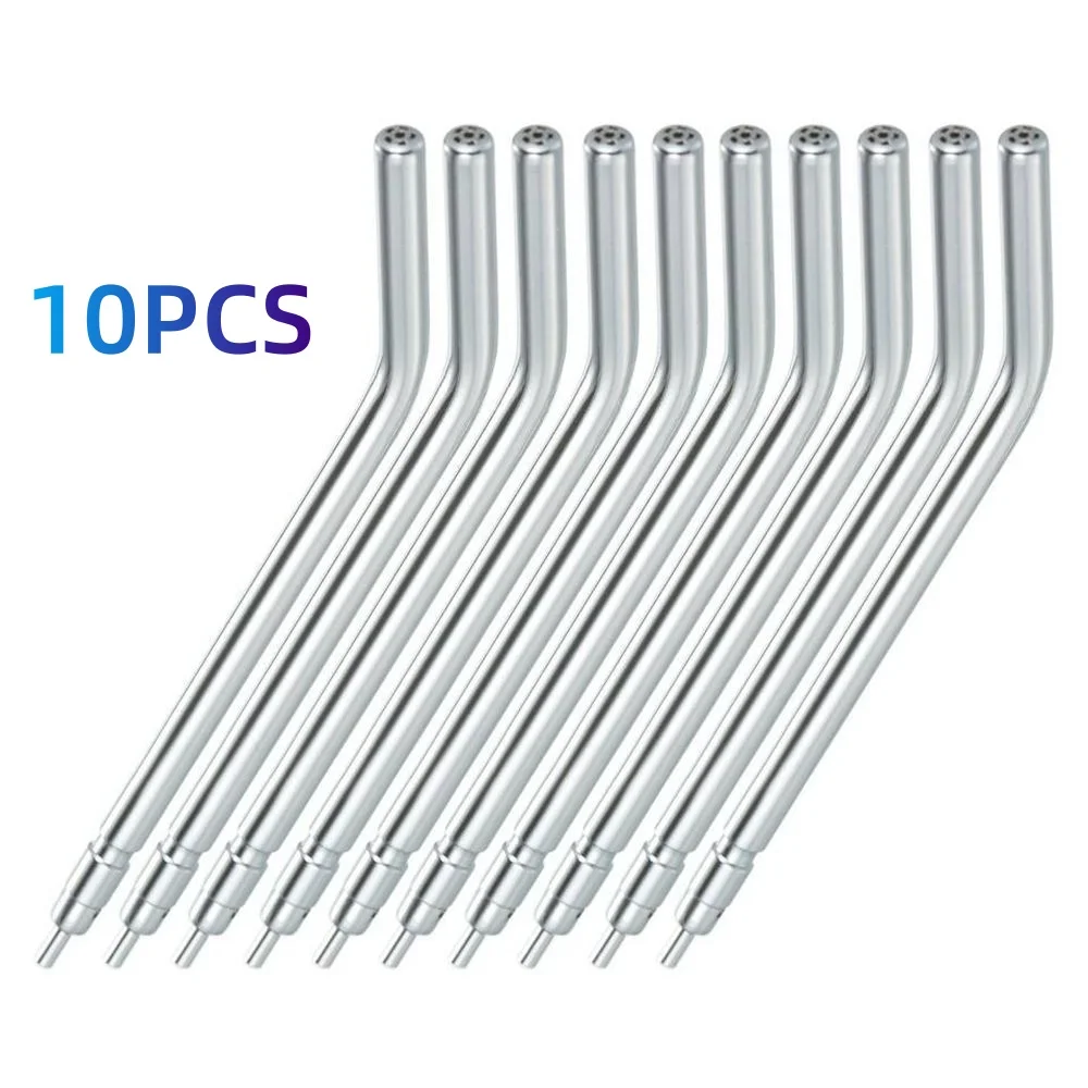 

10Pcs Dental Spray Nozzles Tips Stainless Steel 3 Way Air Water Syringe Spray Nozzles Tubes