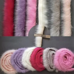 1*0,8 M Color de imitación piel de zorro Top atar Diy cuello de piel atar ropa de otoño e invierno bufanda sombrero chaqueta accesorios