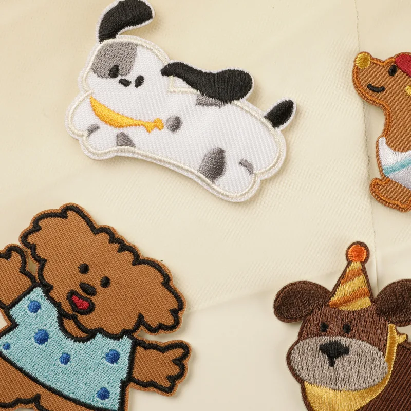 Self-adhesive Adorable Kawaii Cute Puppy Embroidered Patches DIY Dog Appliques for Bags, Clothes,Jackets, Crafts Unique Handmade