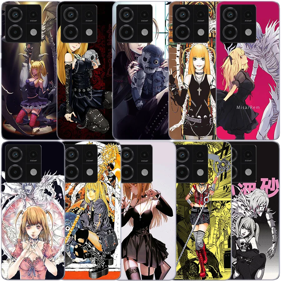 Anime Death note Amane Misa Clear Phone Case For Xiaomi Redmi Note 11 11S 11T 11E 10 10S 9 9S 9T 8 8T Pro 7 K70 K60 K20 TPU Patt