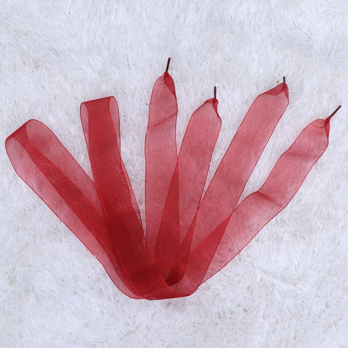 

1 Pair 4Cm Widening Transparent Organza Shoe Laces For Sneakers Boots Dancing Party Diy Decorative Shoestrings (Wine Red)