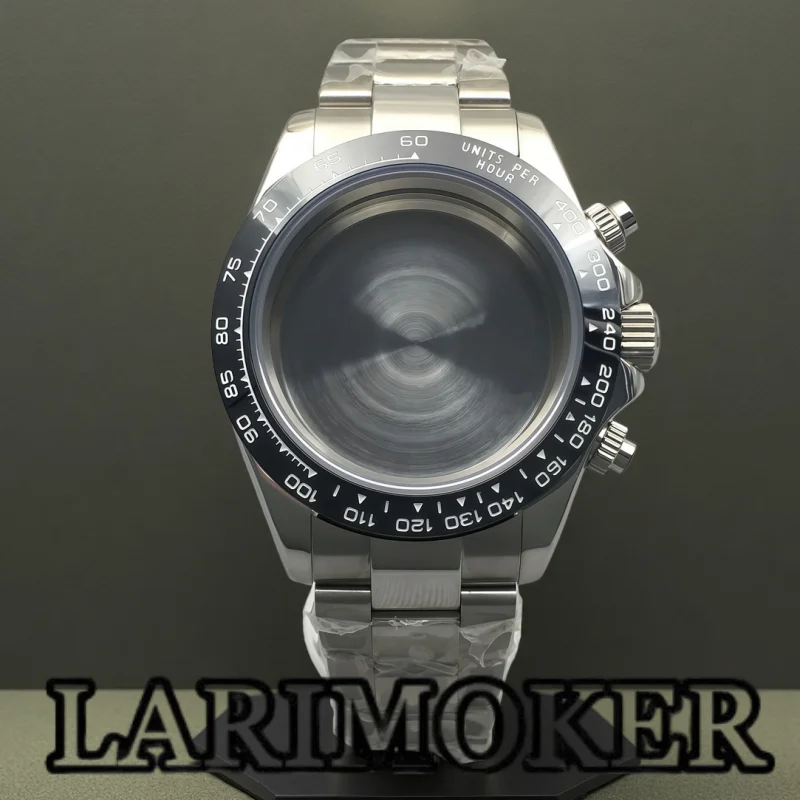 

LARIMOKER 39mm dive watch case blue green luminous bezel sapphire crystal fits VK63 VK64 chronograph quartz movement