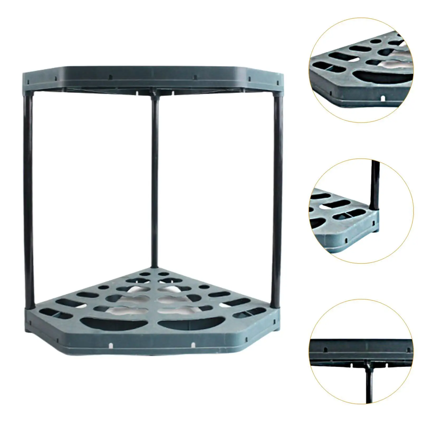 Practical Garden Tool Organizer Stand Holder for Shovels Rakes Brooms Household Storage Rack Dark Green PP Material Easy Move