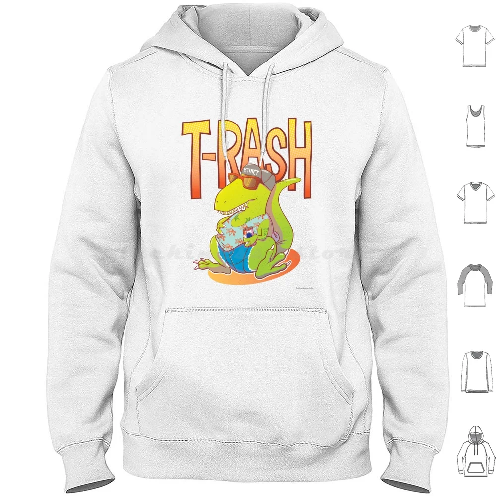 T-Rash In Orange / Blue Hoodie Cotton Long Sleeve Summer Beer Pabst Trash Hot Dinosaur Tyrannosaurus T Rex Extinct Jeans