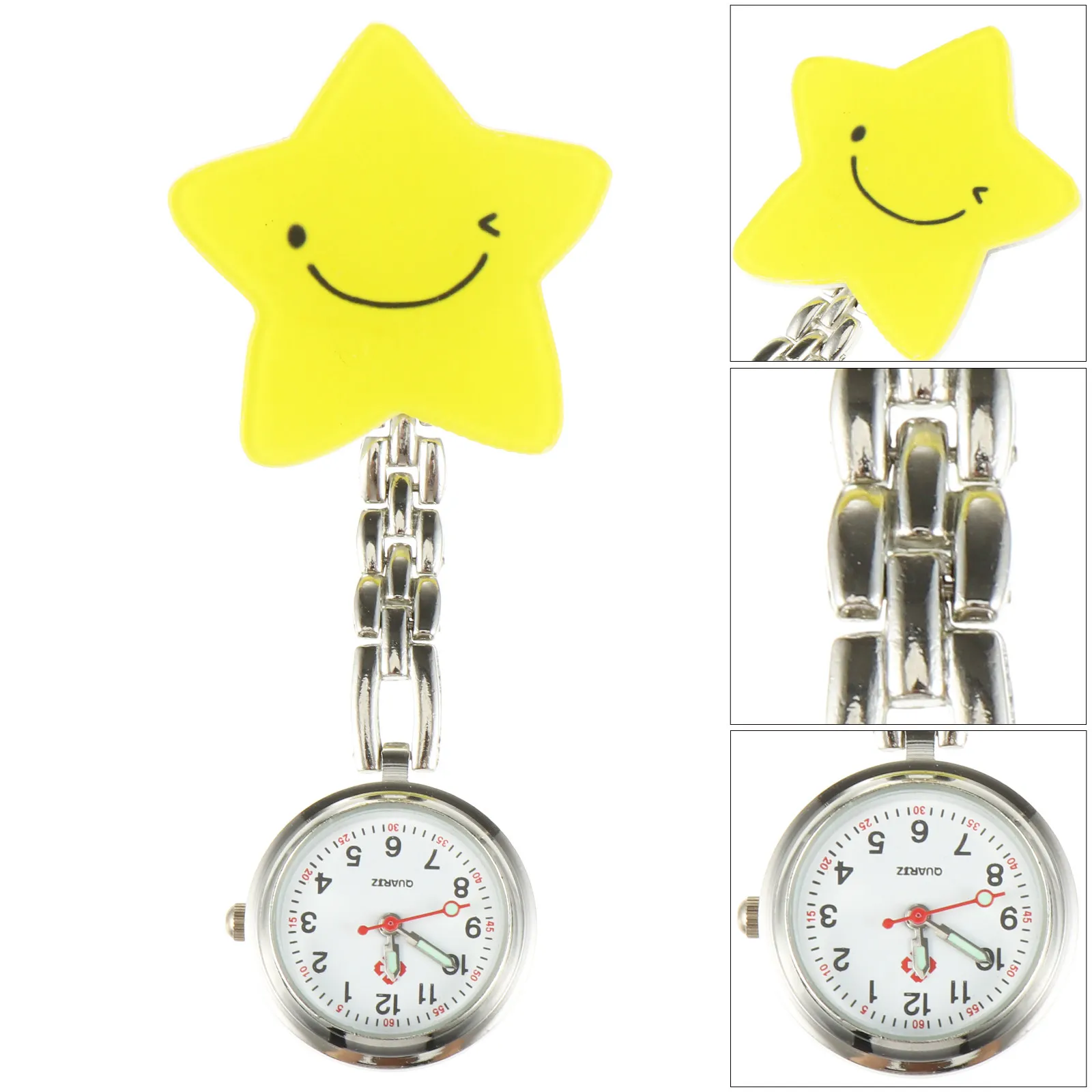 Nurse Clip-on Watch Quartz Movement Luminous Hour Markers Portable Lightweight Design for Hospital Clinics Nursing Schools