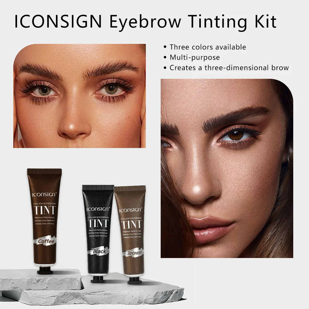 Iconsign Wimpers En Wenkbrauw Tint Kit Professionele Wimpers Wenkbrauw Kit Snelle Perming Kleurstof Wenkbrauw Tint Kit Zwart Waterdicht Langdurig