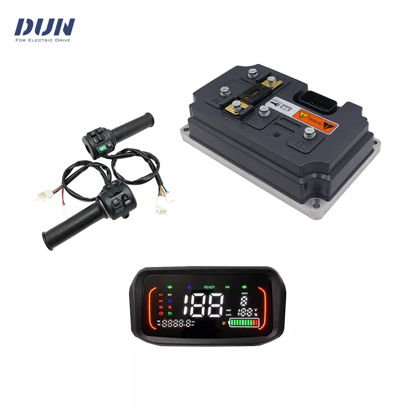 VOTOL EM260S 260A Boost 300A 6KW-8KW BLDC Controller with N7 N1S ONE-LINE Display and T08 Throttle For Hub Mid-Drive Motor