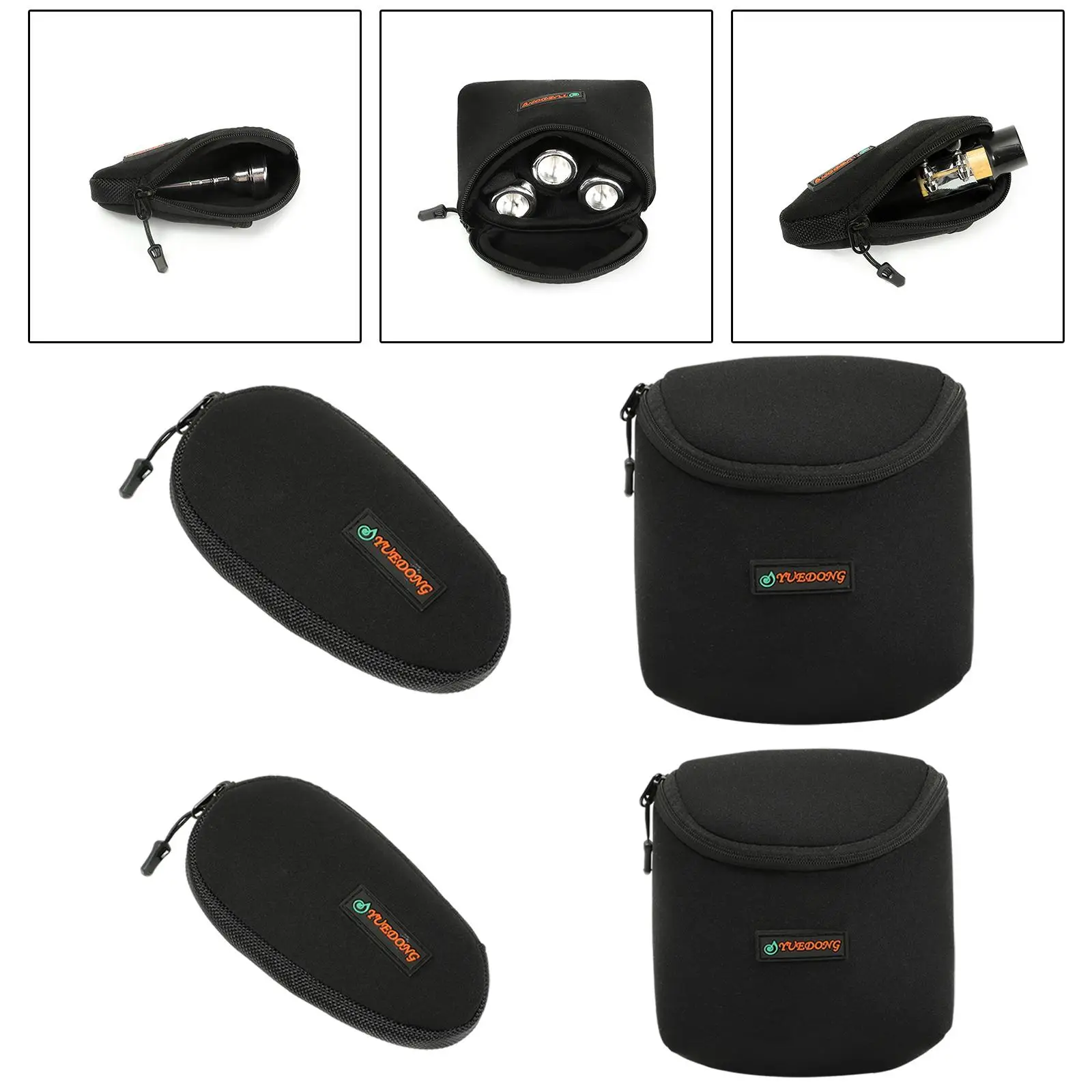 ポータブルトロンボーンマウスピース衝撃吸収ポケット楽器アクセサリーナイロン3ピース収納バッグ（アルトサックスマウスピース用）