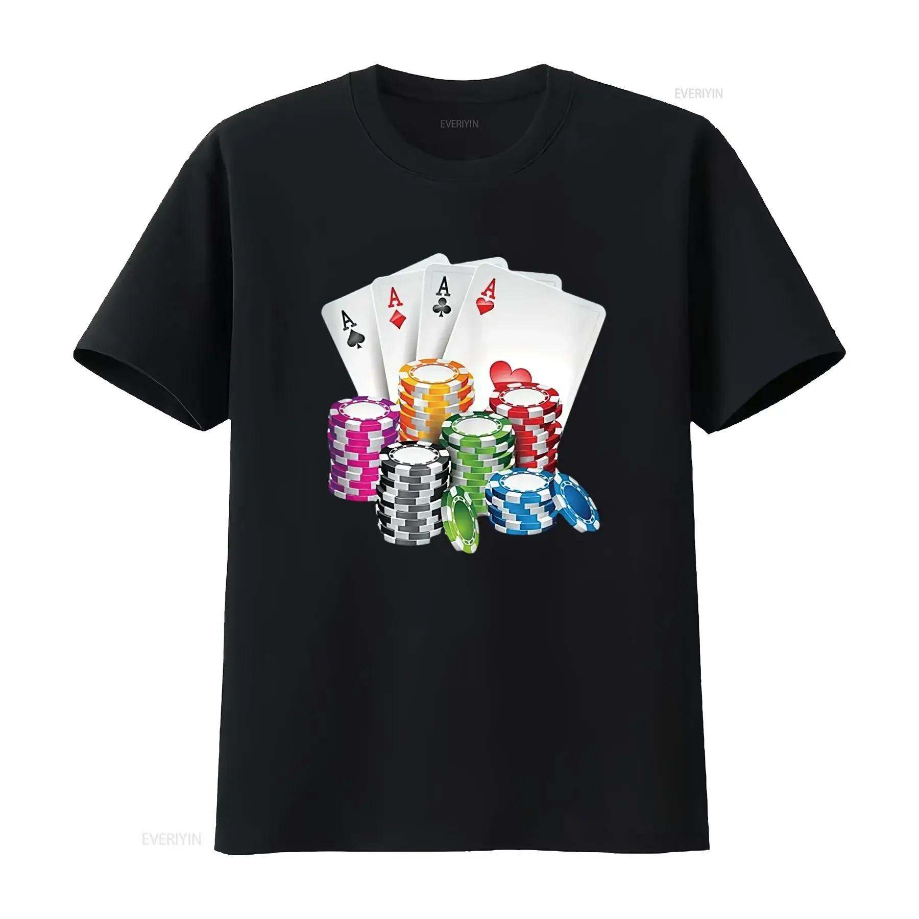 

Футболка Poker King Queen Card Casino Chip Gambling, винтажный стильный топ для повседневной носки, слегка стильный мягкий повседневный унисекс