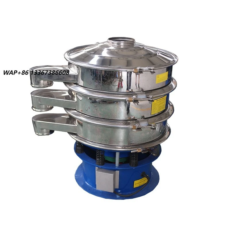 New Food Rotary Vibrating Screen Sieving Machine for Corn Soy Flour-Home Use & Food Shop Stainless Steel Engine Motor Included