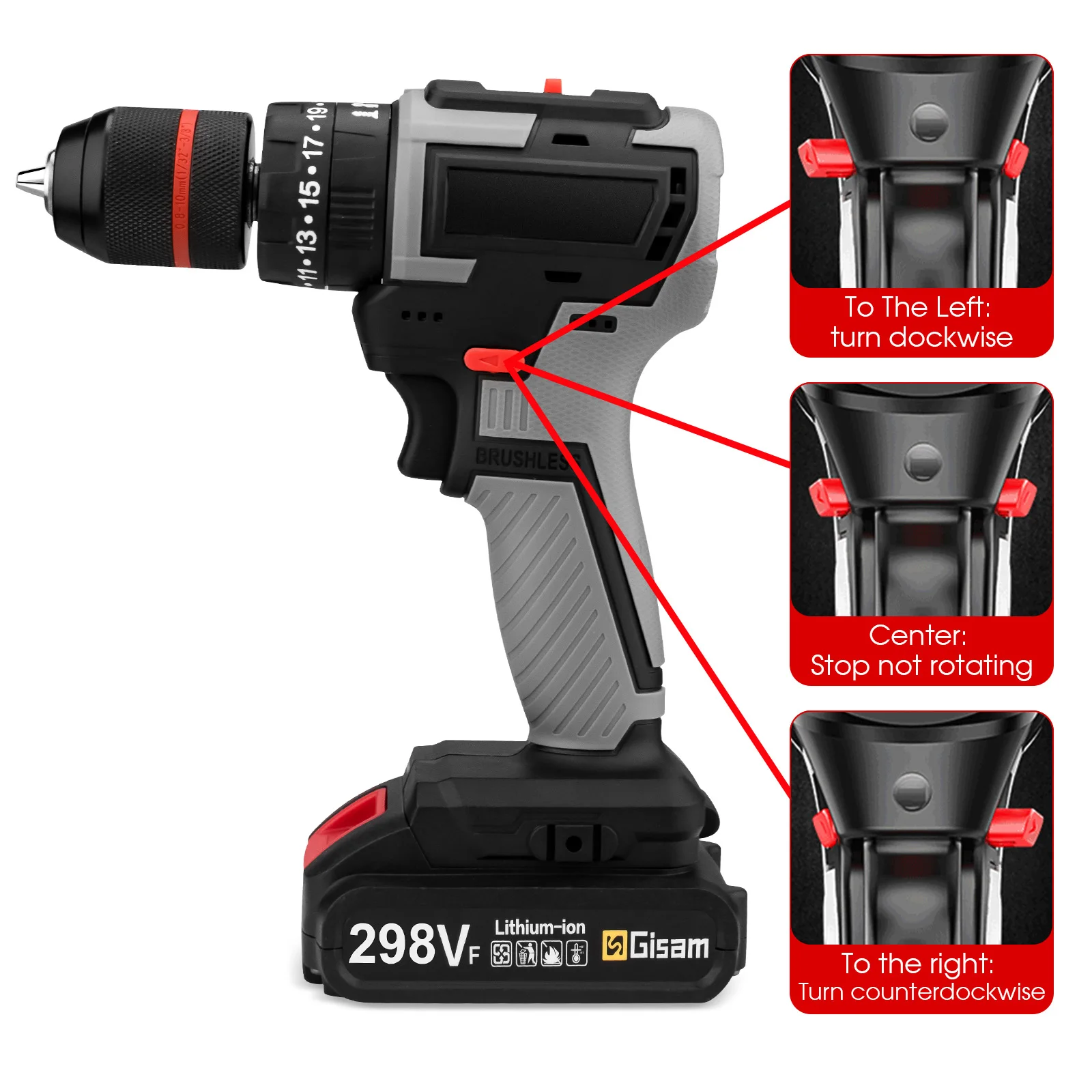 Imagem -05 - Chave de Fenda Elétrica sem Fio Chave de Fenda sem Escova Ferramenta Elétrica 25 Mais Configurações de Torque Bateria 2-velocidades 80nm