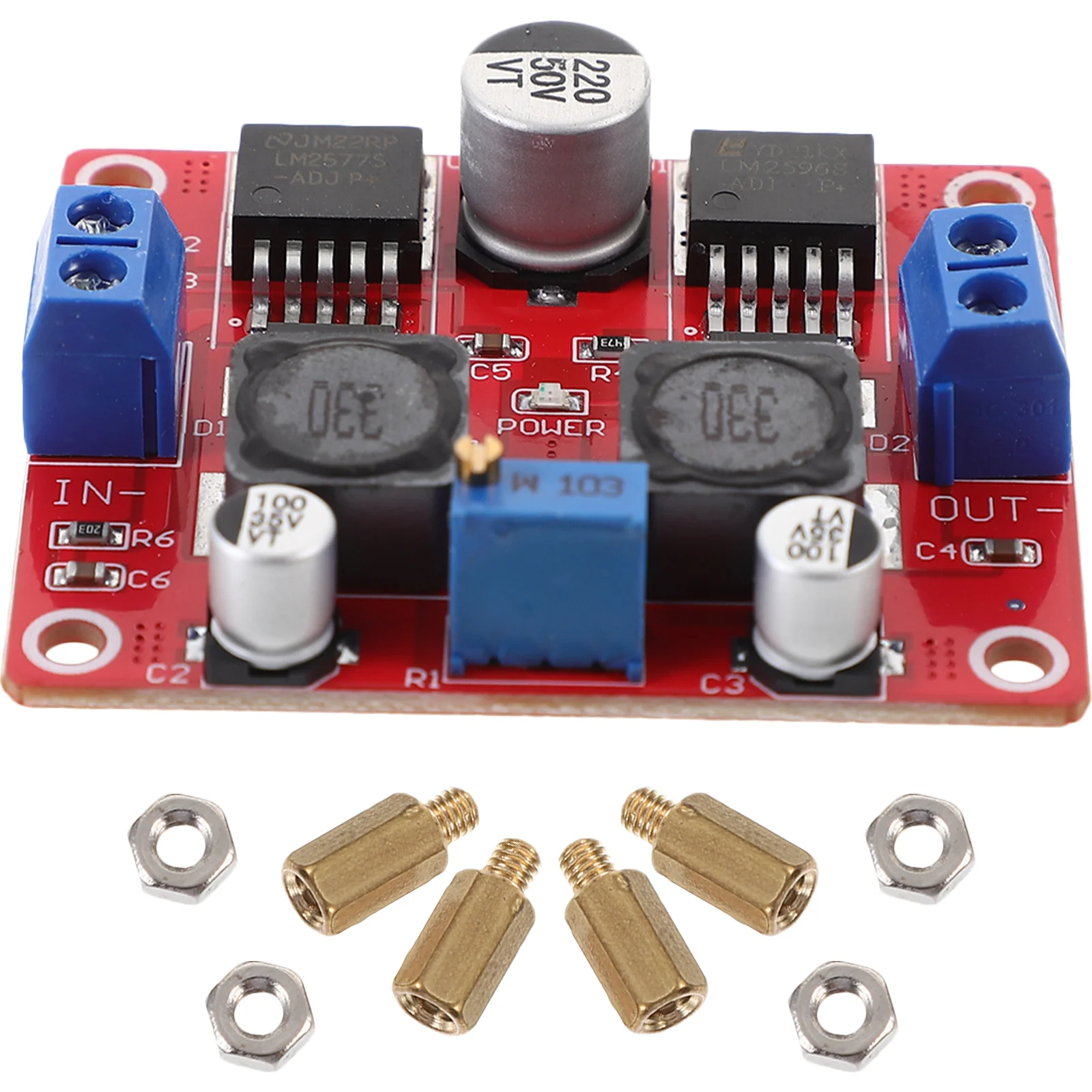 

Dc-Dc Adjustable Step Up Down Power Module 52x38x15mm for Solar Panels Lm2577s Stable Voltage Supply Step Up Power Supply Module