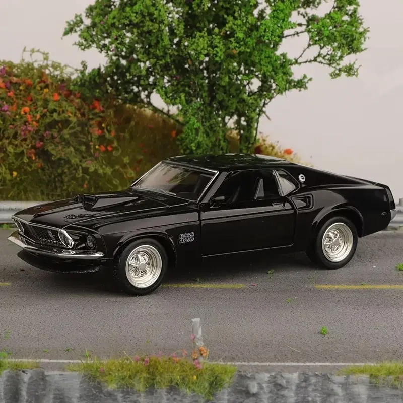 Modelo de Auto Deportivo de Aleación Ford Mustang Boss 429 de 1969 a Escala 1:36, Vehículo de Carreras Clásico de Metal Fundido a Presión, Modelo de Auto de Alta Simulación, Regalo