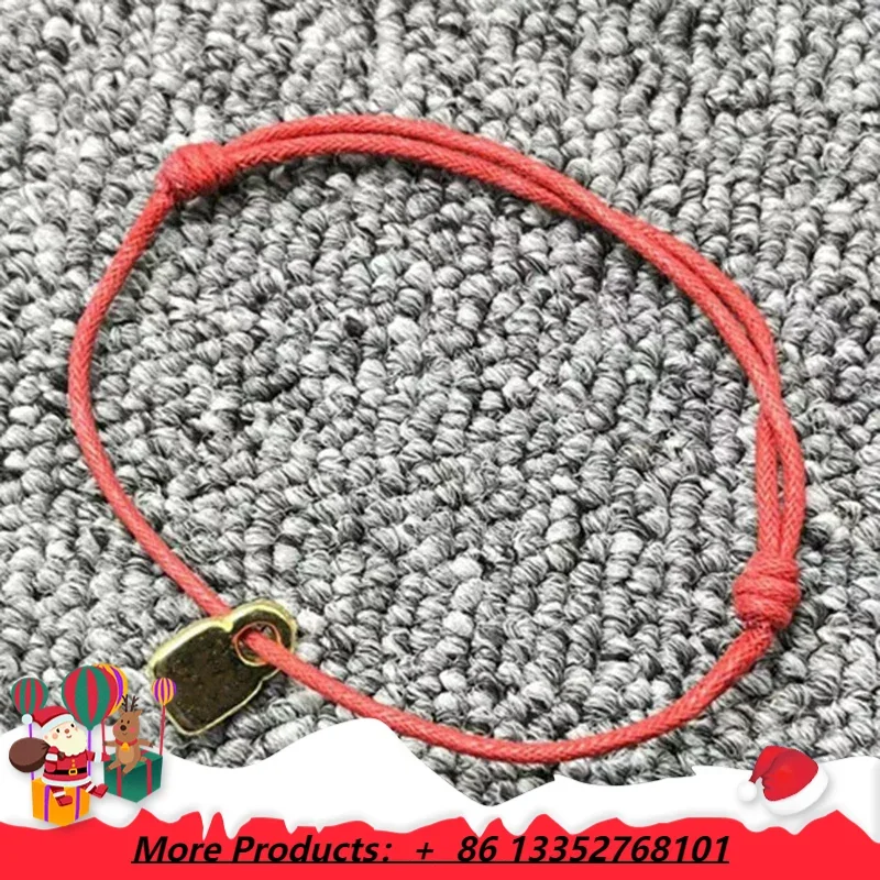 

2025 европейский и американский модный универсальный молитвенный маленький замок красный/черный браслет из веревки для женских подарков