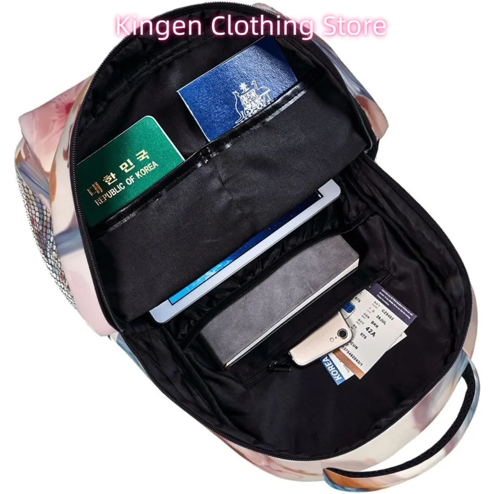 Lustiger Vogel-Blumen-Laptop-Rucksack, leichter Mehrzweck-Reiserucksack, lässiger Tagesrucksack, Unisex, College-Rucksäcke für Herren