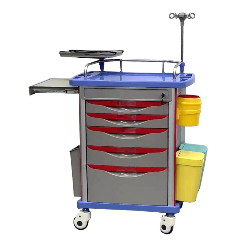 Hospital Medical ABS Nursing Treatment Trolley Cart with Drawers Beauty Salon Trolley