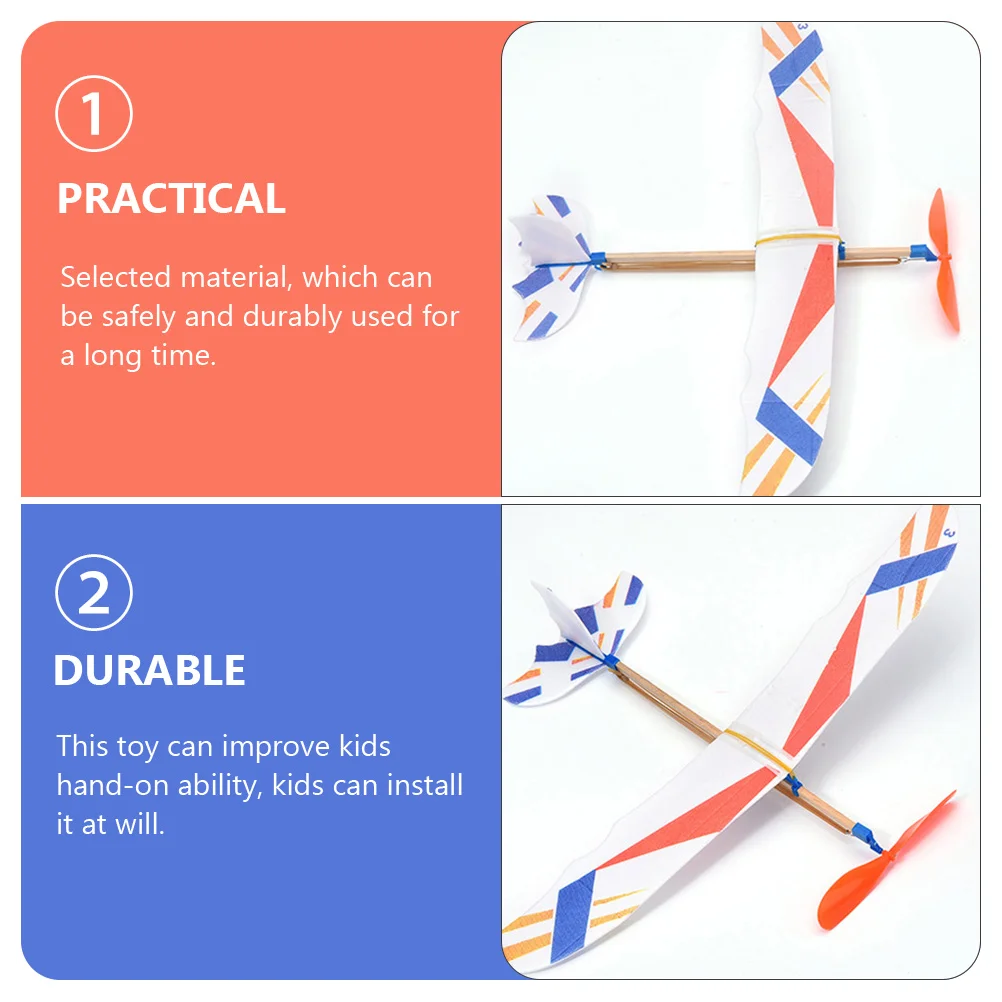 子供用フォーム飛行機、DIYモデル、子供用グライダー、伸縮性のある投げおもちゃ、10個